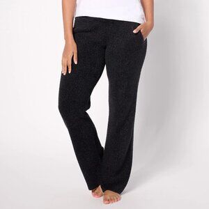 Barefoot Dreams Petite CozyChic Lite Welt Pocket Rib Pant - Black Sz 2XP 725160